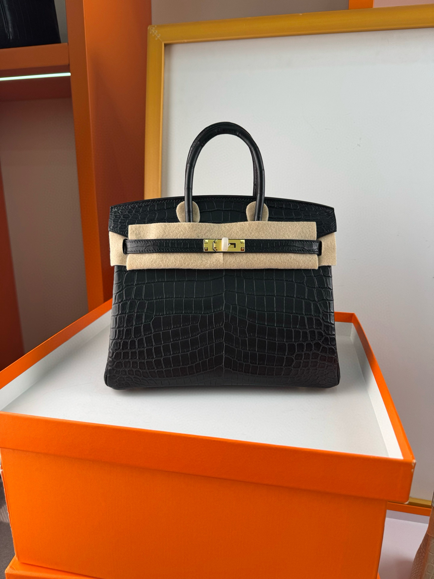 에르메스 3컬러 버킨백 25 악어가죽 여자가방