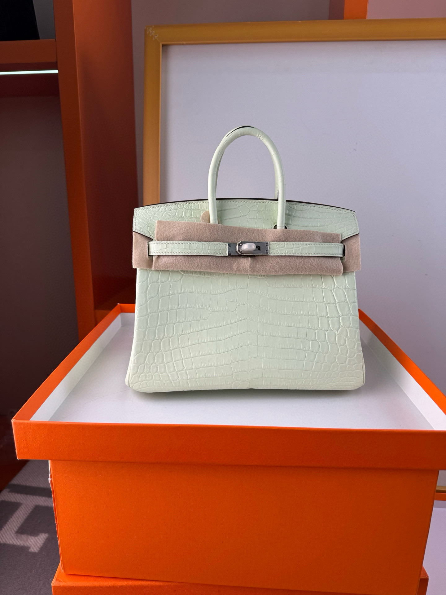 에르메스 3컬러 버킨백 25 악어가죽 여자가방
